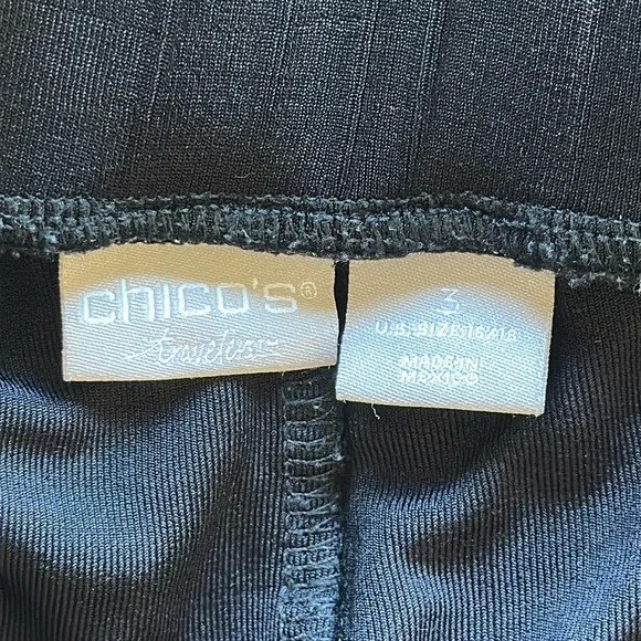 Chico’s Travelers black high rise wide leg stretchy pants, size 3 (16) - Picture 7 of 10